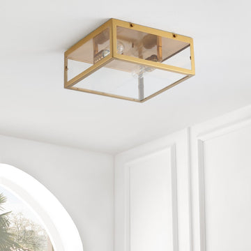 Grayson 12" Metal/Glass LED Flush Mount - JONATHAN Y